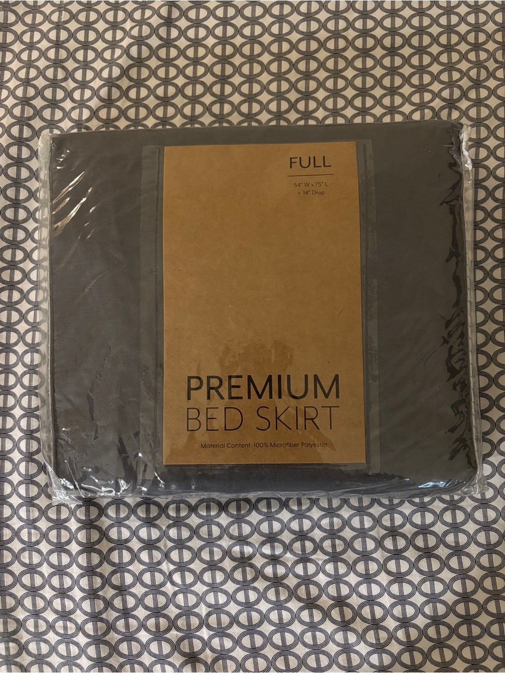 Premium Full Bed Skirt in Charcoal Gray